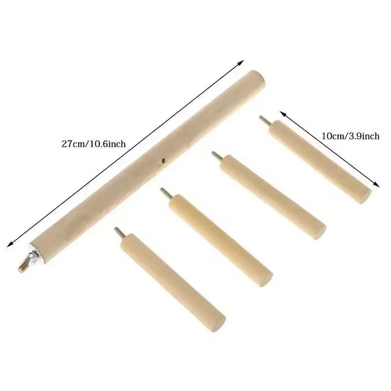 Natural Wood 4-Layer Bird Ladder & Swing - Cage Toy for Parakeets, Budgies & Small Parrots