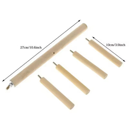 Natural Wood 4-Layer Bird Ladder & Swing - Cage Toy for Parakeets, Budgies & Small Parrots
