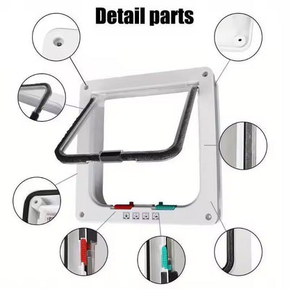 SmartTwo-Way Pet Door - Secure Cat & Dog Flap for Easy Entry & Exit