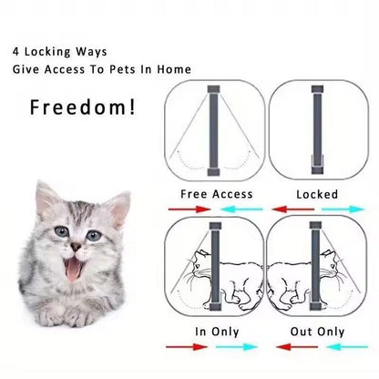 SmartTwo-Way Pet Door - Secure Cat & Dog Flap for Easy Entry & Exit