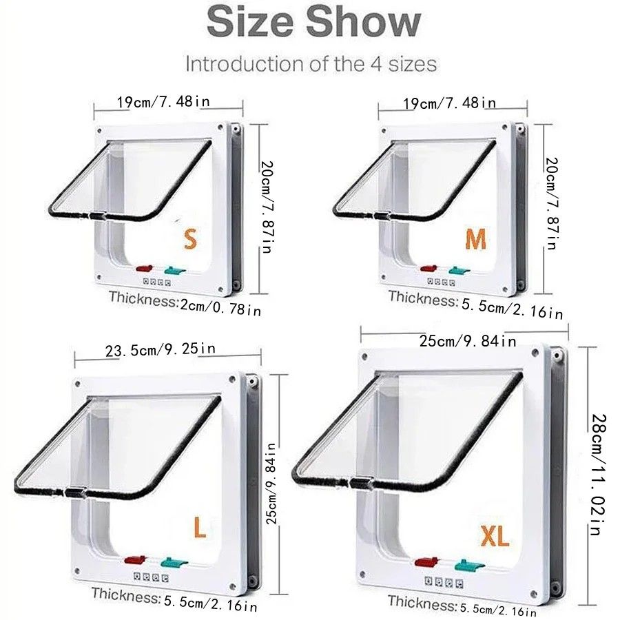 SmartTwo-Way Pet Door - Secure Cat & Dog Flap for Easy Entry & Exit