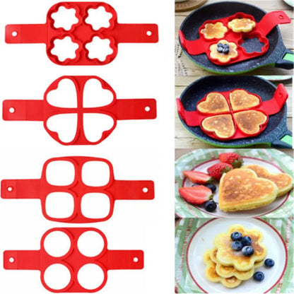 Egg Cooker Nonstick Pancake Maker, Silicone Fried Egg Shaper, Omelet Mold for Kitchen