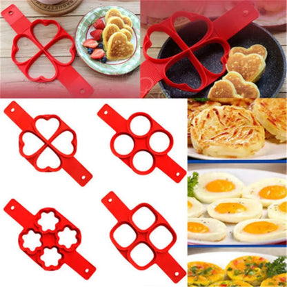 Egg Cooker Nonstick Pancake Maker, Silicone Fried Egg Shaper, Omelet Mold for Kitchen