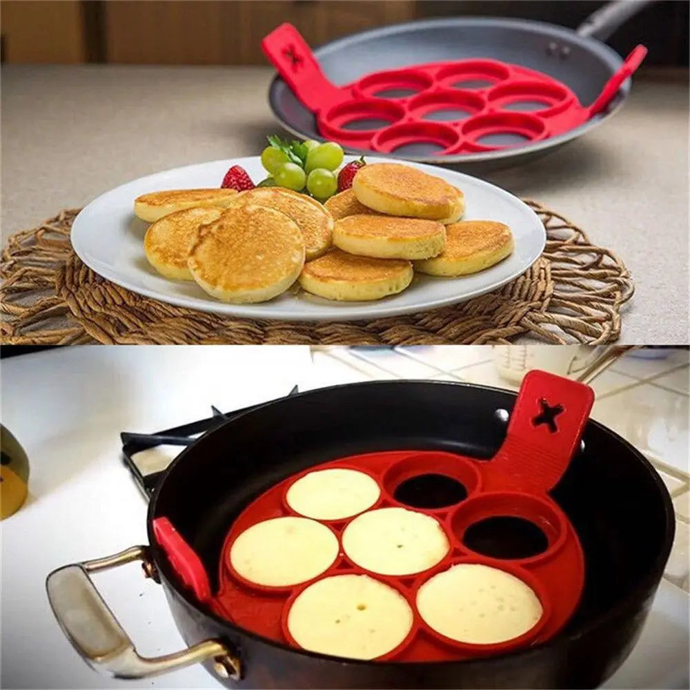 Egg Cooker Nonstick Pancake Maker, Silicone Fried Egg Shaper, Omelet Mold for Kitchen