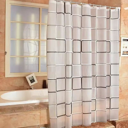 Modern Geometric Waterproof Shower Curtain – Farmhouse Style Bath Curtain