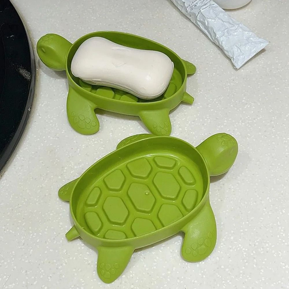 Turtle Shaped Soap Dish Ventilated Bathroom Organizer with Drain Holes