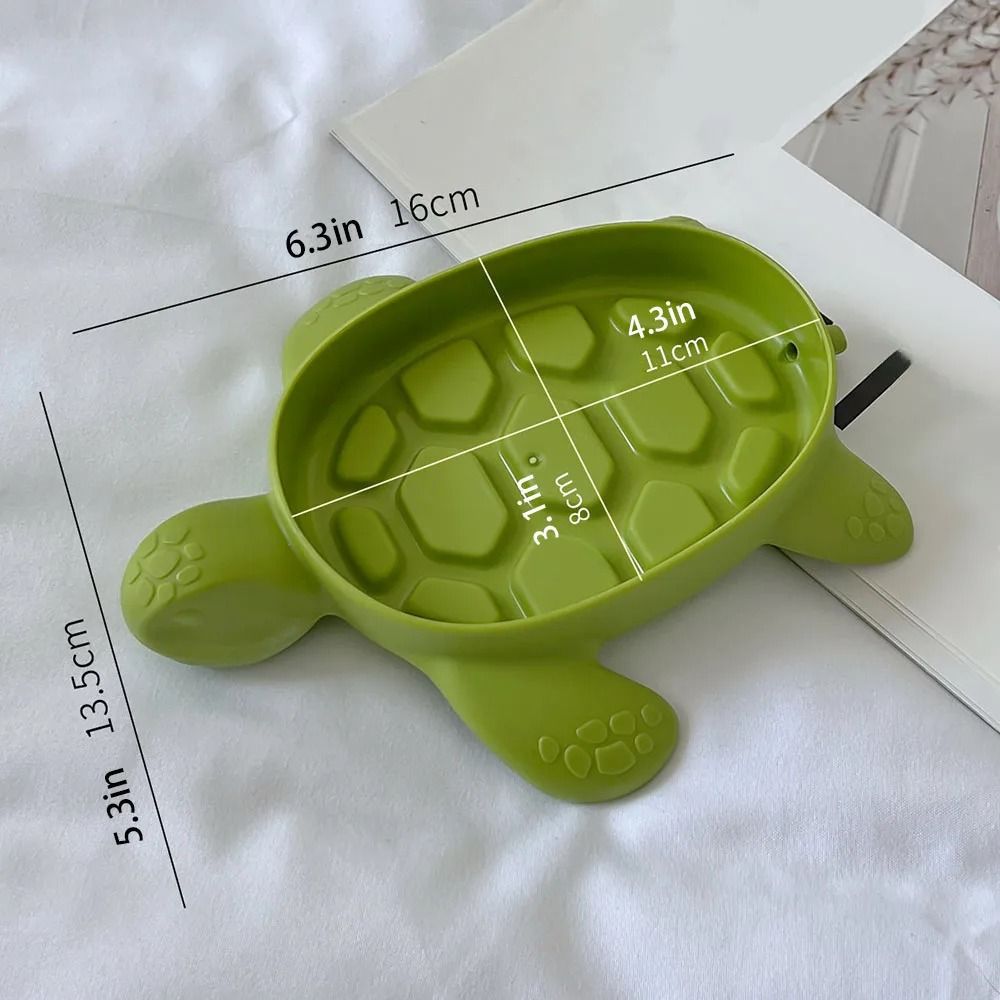 Turtle Shaped Soap Dish Ventilated Bathroom Organizer with Drain Holes