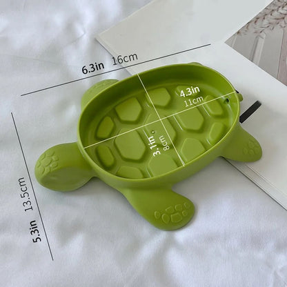 Turtle Shaped Soap Dish Ventilated Bathroom Organizer with Drain Holes