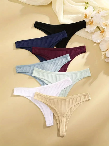 Soft Cotton Low Rise Thong Set for Women