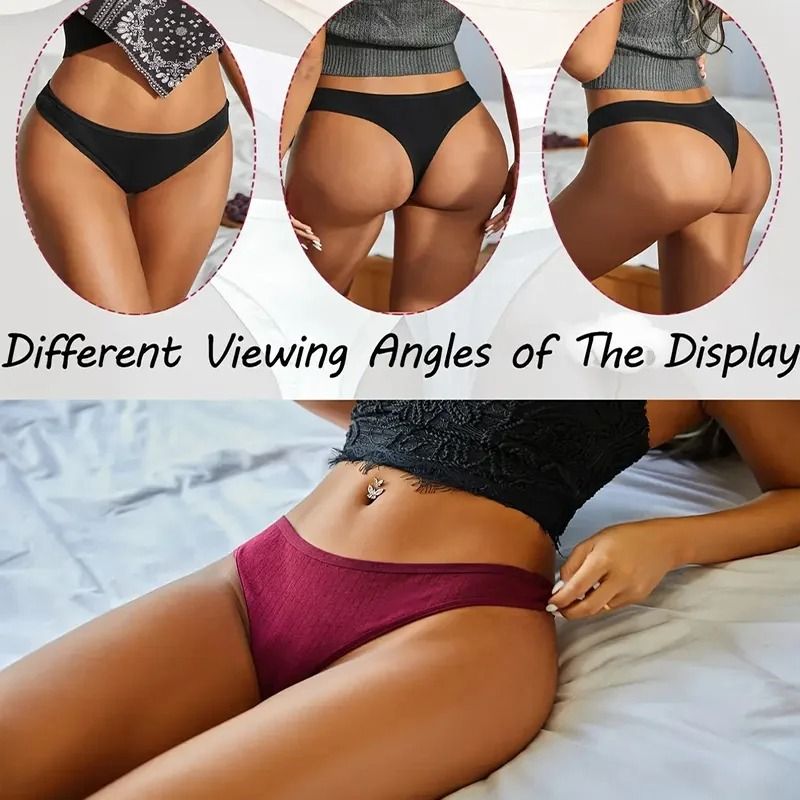 Soft Cotton Low Rise Thong Set for Women