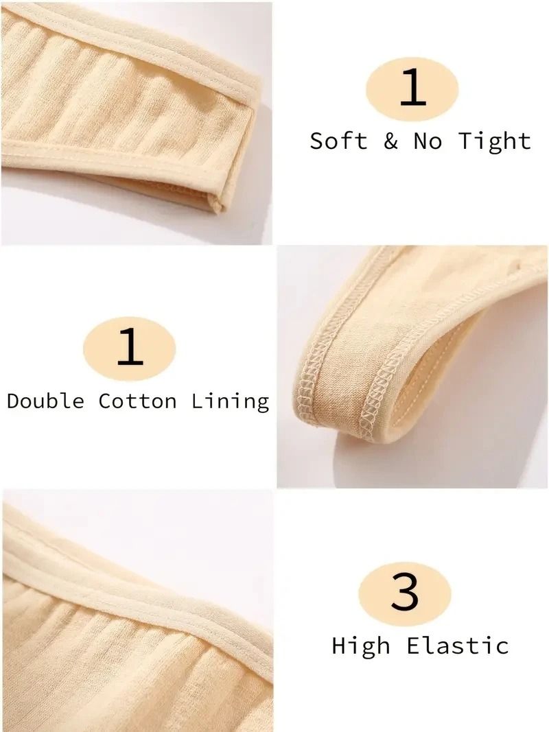 Soft Cotton Low Rise Thong Set for Women