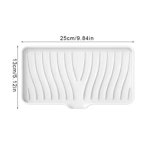 Silicone Self-Draining Soap Tray – Compact Soap & Sponge Holder for Bathroom & Kitchen