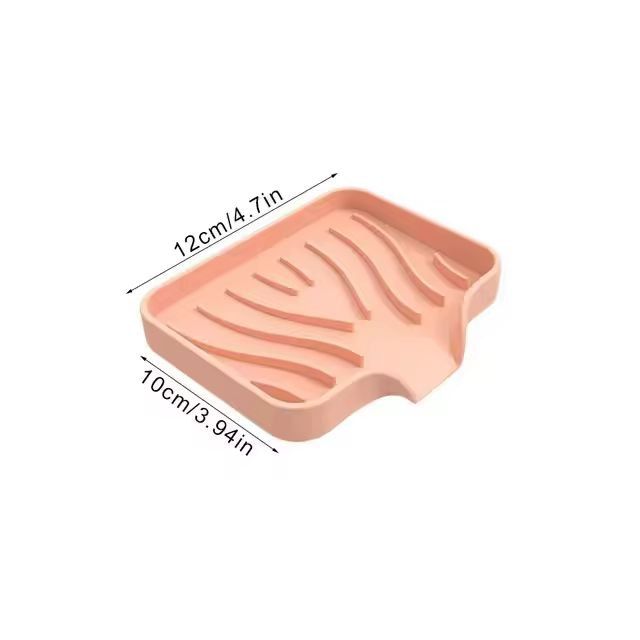 Silicone Self-Draining Soap Tray – Compact Soap & Sponge Holder for Bathroom & Kitchen