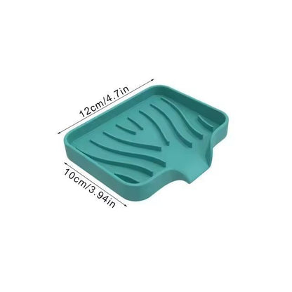 Silicone Self-Draining Soap Tray – Compact Soap & Sponge Holder for Bathroom & Kitchen