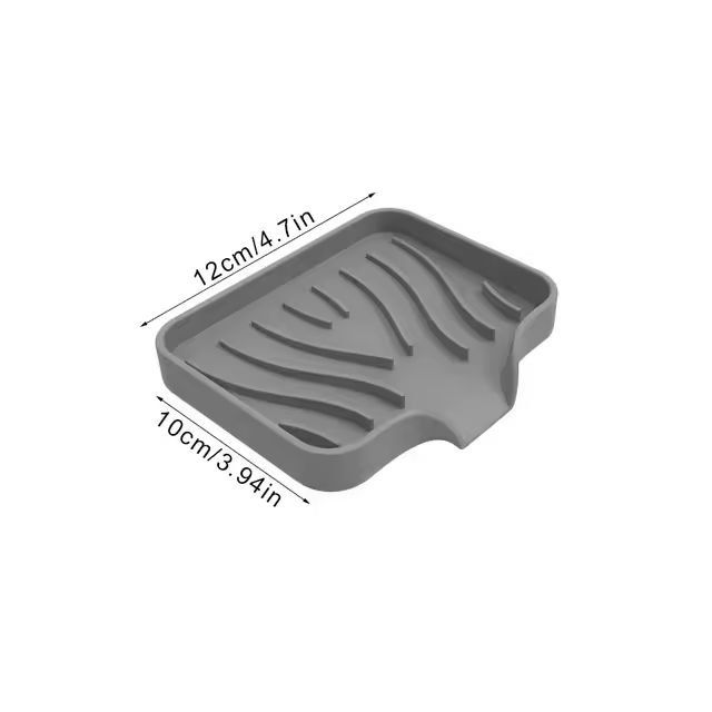 Silicone Self-Draining Soap Tray – Compact Soap & Sponge Holder for Bathroom & Kitchen