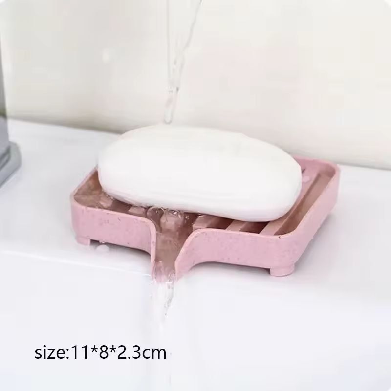 Silicone Self-Draining Soap Tray – Compact Soap & Sponge Holder for Bathroom & Kitchen