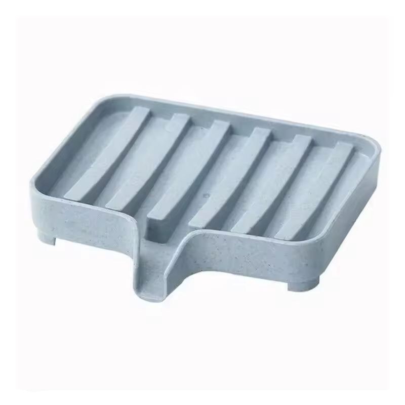 Silicone Self-Draining Soap Tray – Compact Soap & Sponge Holder for Bathroom & Kitchen
