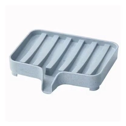 Silicone Self-Draining Soap Tray – Compact Soap & Sponge Holder for Bathroom & Kitchen