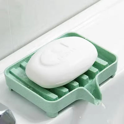 Silicone Self-Draining Soap Tray – Compact Soap & Sponge Holder for Bathroom & Kitchen