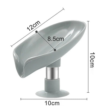 Leaf Shape Drain Soap Holder Suction Cup Soap Box Drying Rack