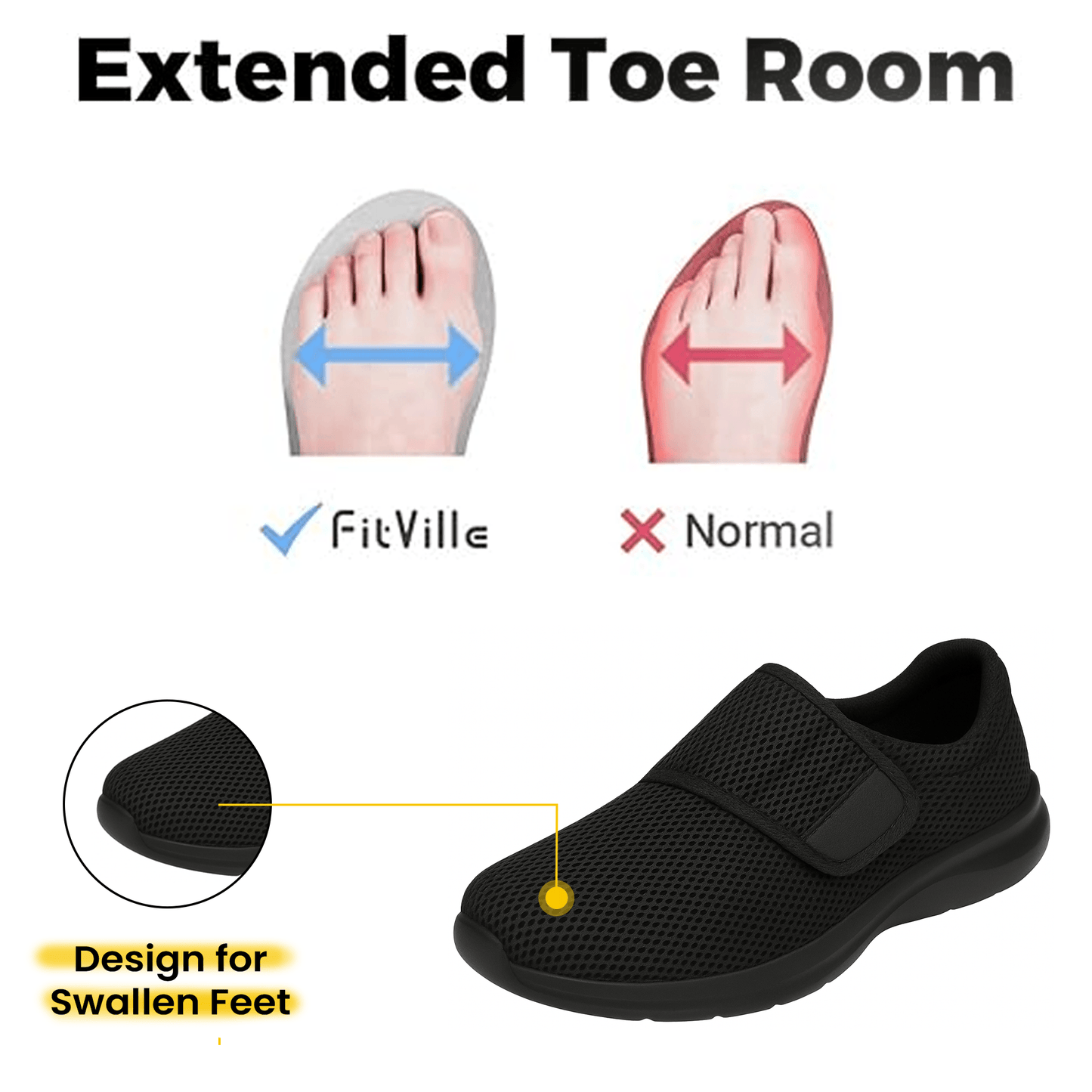 New Casual Orthopedics Shoes for Wide Feet, Swollen Feet, Soft Comfortable Diabetic Walking Shoes for Men and Women