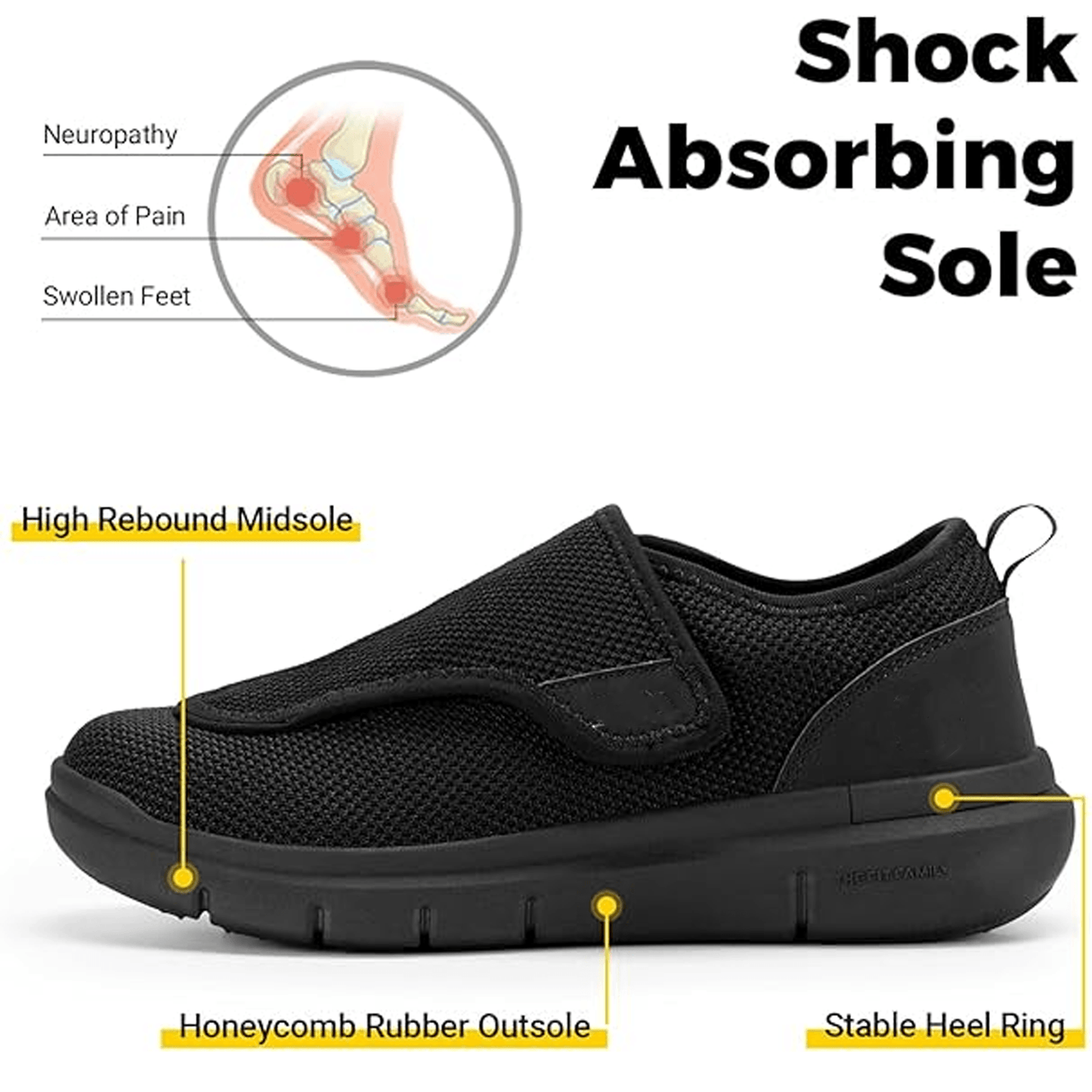 New Casual Orthopedics Shoes for Wide Feet, Swollen Feet, Soft Comfortable Diabetic Walking Shoes for Men and Women