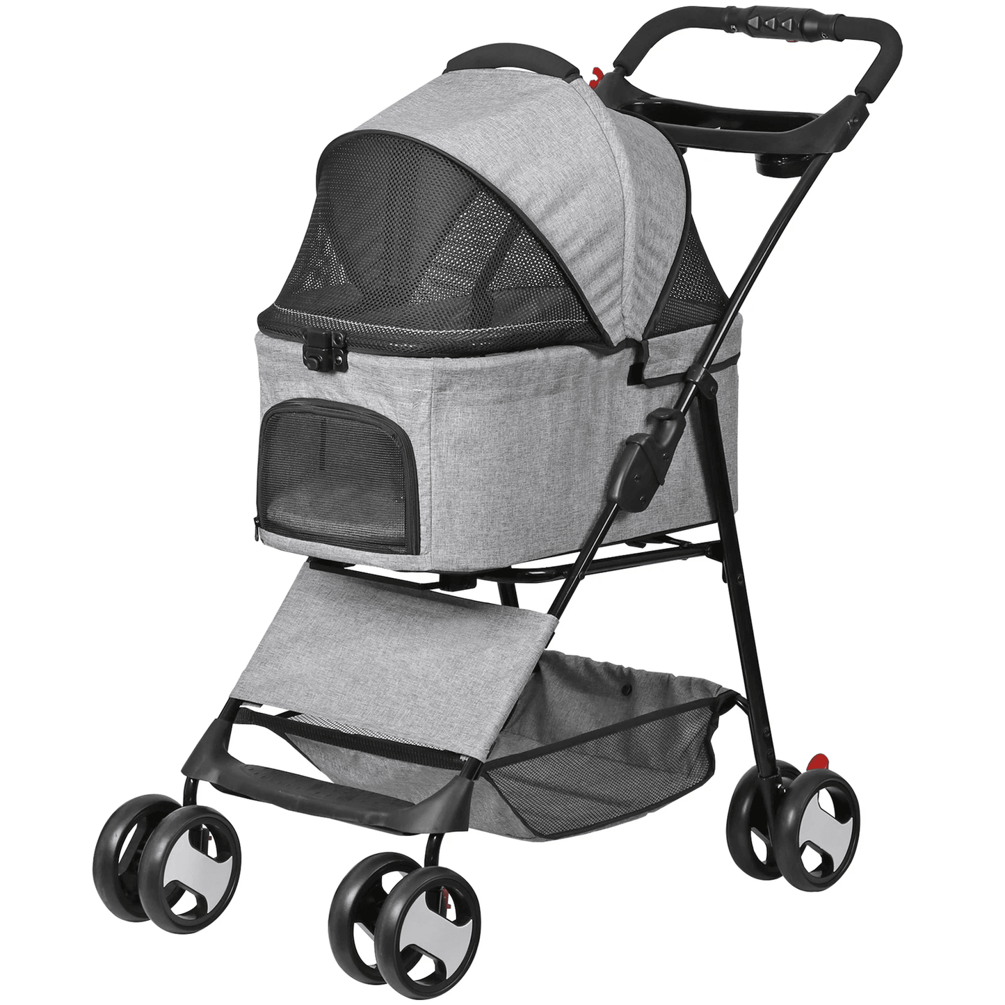 3-in-1 Foldable Pet Stroller, Detachable Carrier Car Seat, Cat Dog Strollers for Travel, Lightweight Durable Design