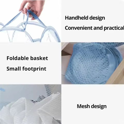 Large-Capacity Foldable Mesh Laundry Basket & Dirty Clothes Organizer