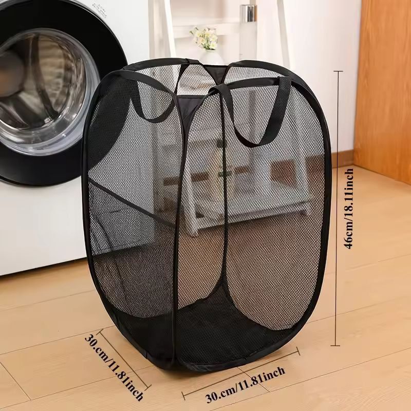 Large-Capacity Foldable Mesh Laundry Basket & Dirty Clothes Organizer