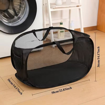 Large-Capacity Foldable Mesh Laundry Basket & Dirty Clothes Organizer