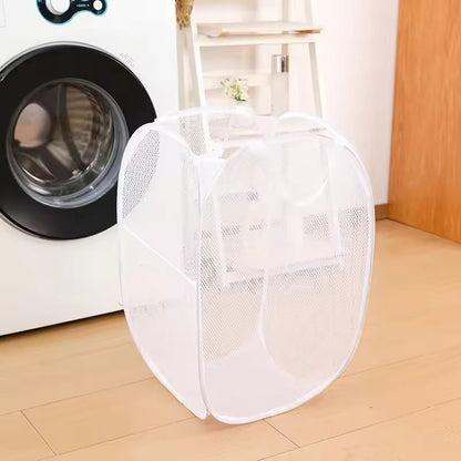 Large-Capacity Foldable Mesh Laundry Basket & Dirty Clothes Organizer