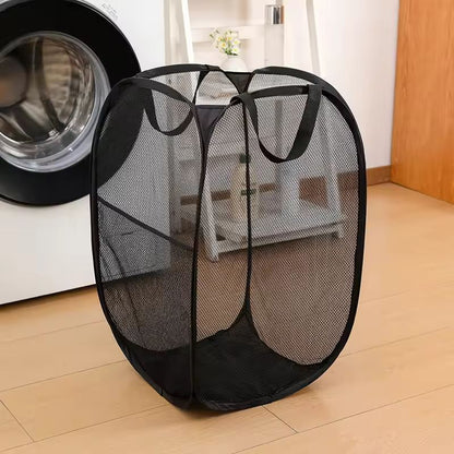 Large-Capacity Foldable Mesh Laundry Basket & Dirty Clothes Organizer