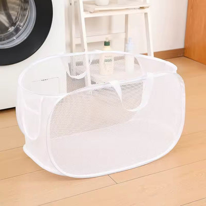 Large-Capacity Foldable Mesh Laundry Basket & Dirty Clothes Organizer