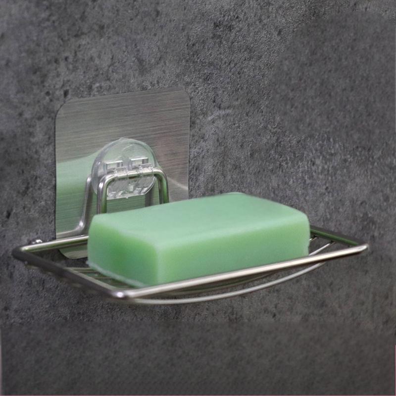 Punch-Free Soap Box, Stainless Steel Single Layer Soap Rack, Bathroom Wall Hanging