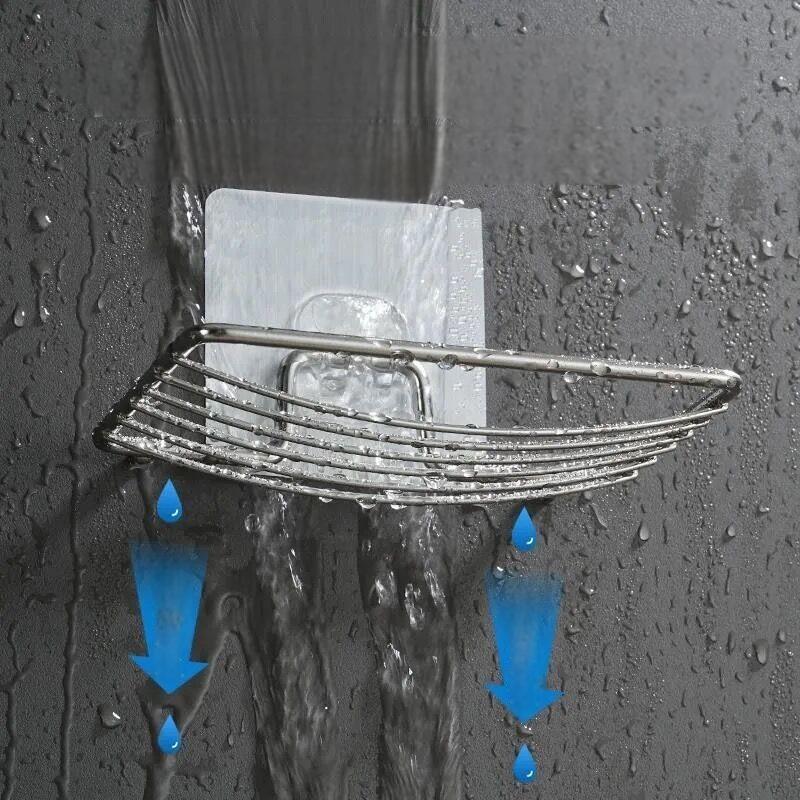 Punch-Free Soap Box, Stainless Steel Single Layer Soap Rack, Bathroom Wall Hanging