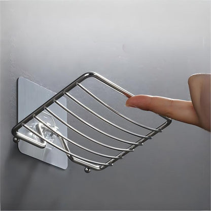 Punch-Free Soap Box, Stainless Steel Single Layer Soap Rack, Bathroom Wall Hanging