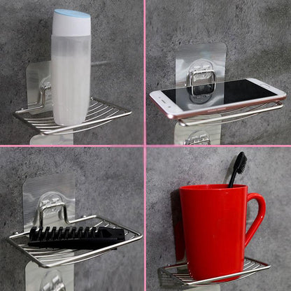 Punch-Free Soap Box, Stainless Steel Single Layer Soap Rack, Bathroom Wall Hanging