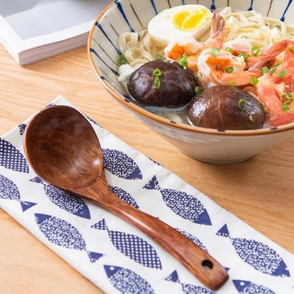 Long-Handle Wooden Soup Spoon Ladle for Cooking & Serving