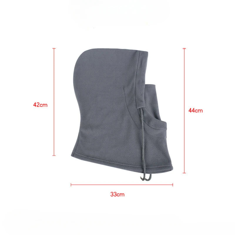 Windproof Hooded Cap for Men Women, Thermal Face Mask, Warm Fleece Neck Warmer
