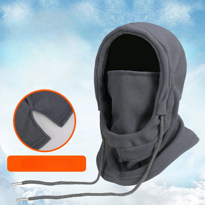Windproof Hooded Cap for Men Women, Thermal Face Mask, Warm Fleece Neck Warmer