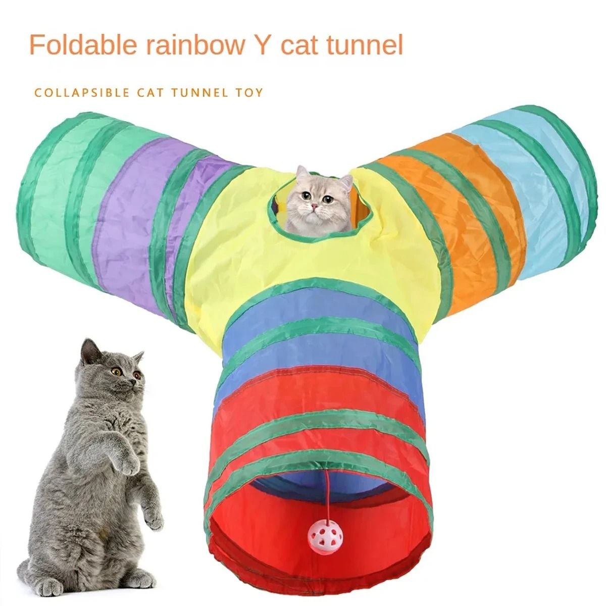Cat Play Tunnel Three Way Foldable Indoor Toy