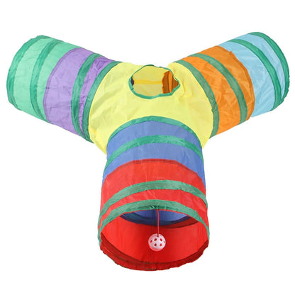 Cat Play Tunnel Three Way Foldable Indoor Toy