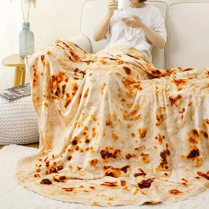 Pizza Pattern Flannel Throw Blanket