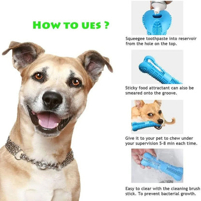 Soft Rubber Dog Toothbrush Chew Toy for Small and Medium Dogs