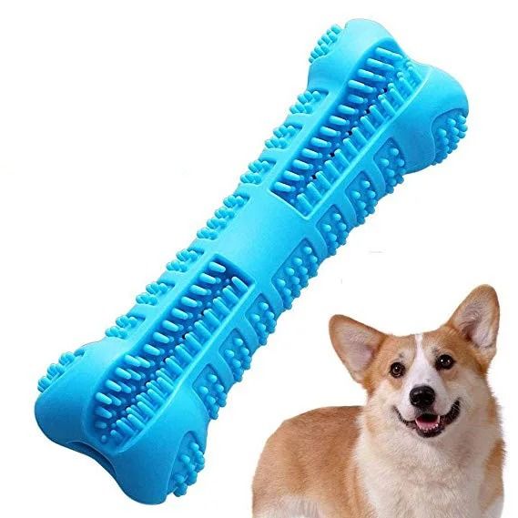 Soft Rubber Dog Toothbrush Chew Toy for Small and Medium Dogs