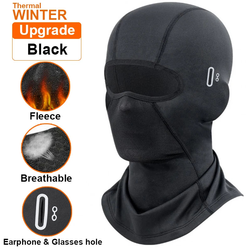 Cycling Thermal Winter Balaclava, Full Face Mask Warm Sports Motorcycle Ski, Fleece Scarf Cap for Hunting