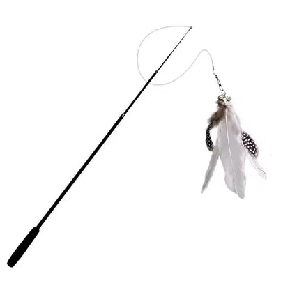 Premium Interactive Feather Wand, Telescopic Cat Fishing Rod for Play & Exercise