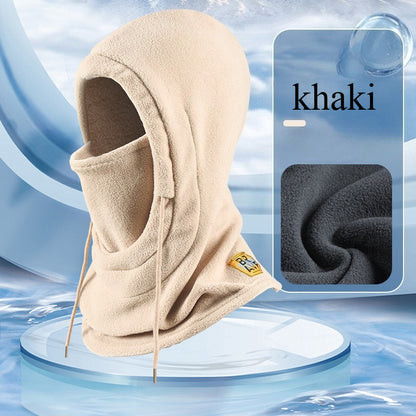 Thermal Winter Warm Hooded Hat Windproof Neck Cover Mask with Polar Fleece for Ski and Cycling Sports