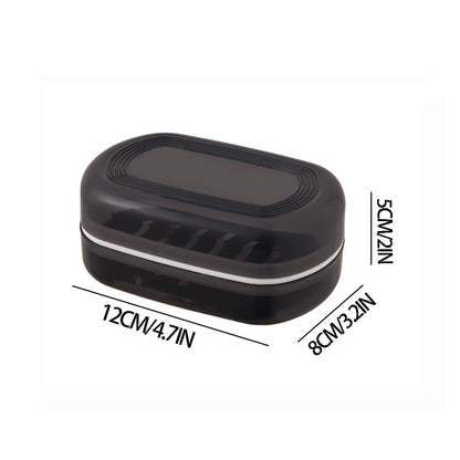 Portable Bathroom Soap Holder Travel Soap Dish with Covered Double Layer Design