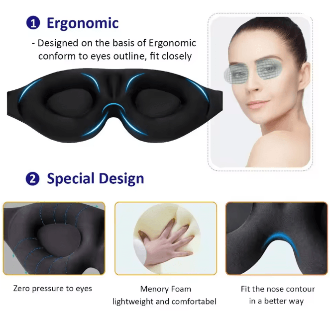 Contoured Sleep Eye Mask for Men and Women
